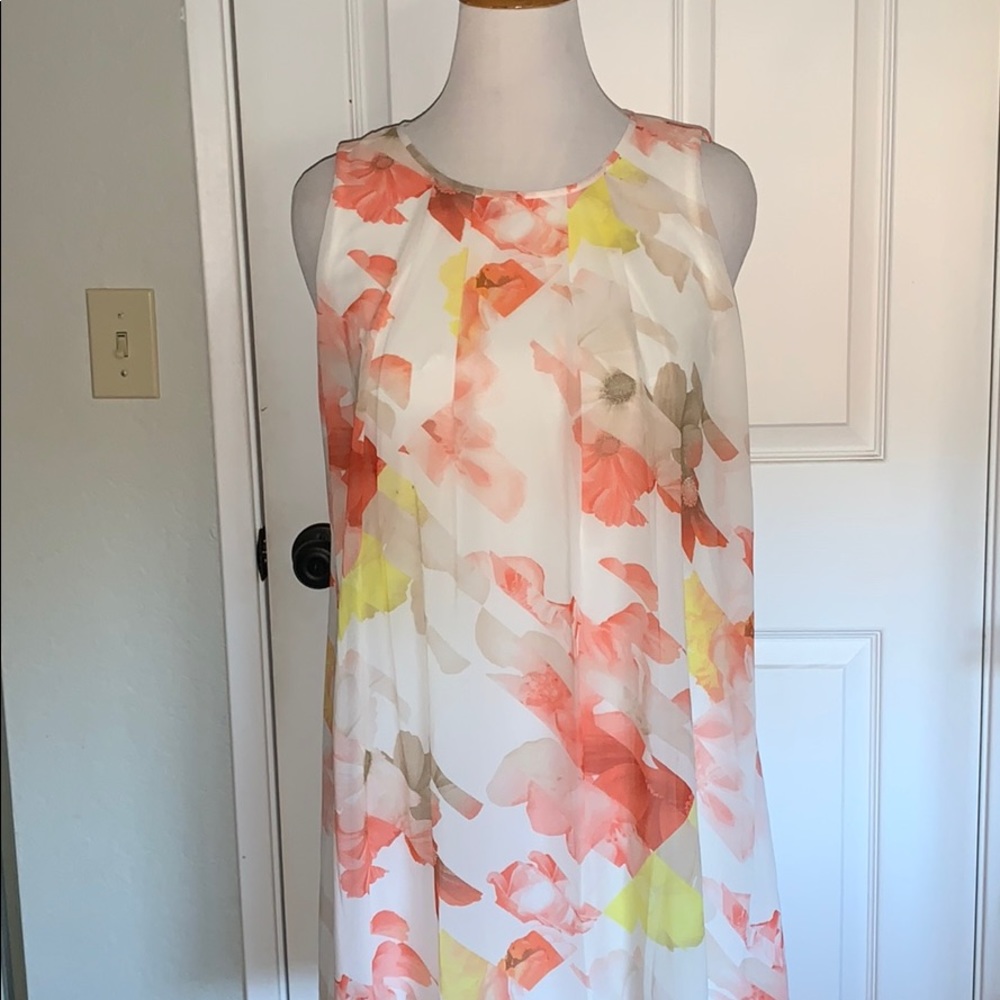 Calvin Klein sheer party dress